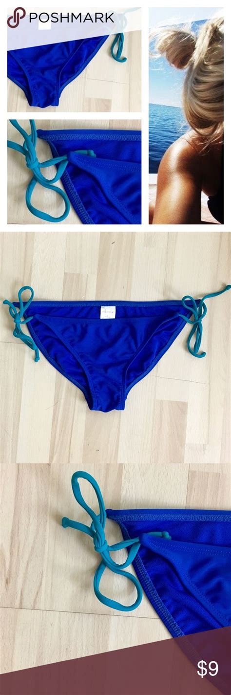 Xhilaration Blue Bikini Bottoms Teal Strings S Bikinis Blue