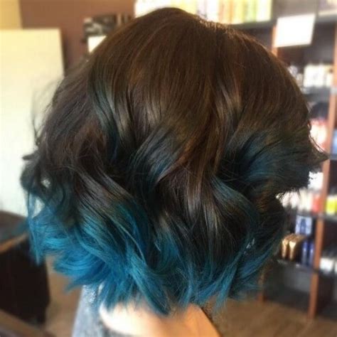 Brown Hair With Blue Ombre