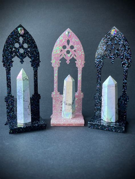 Crystal Stand Gothic Angel Aura Howlite Obelisk Point Included Witch