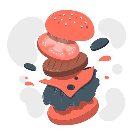 Hamburger Customizable Semi Flat Illustrations Pana Style Vector