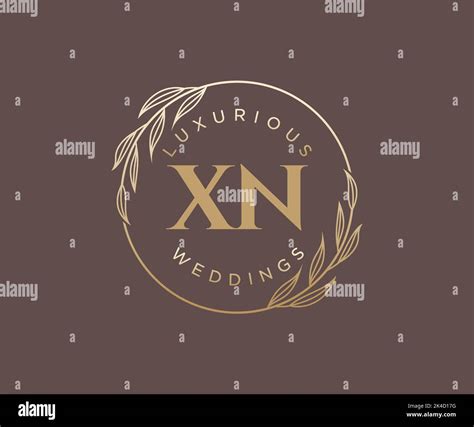 Xn Initials Letter Wedding Monogram Logos Template Hand Drawn Modern