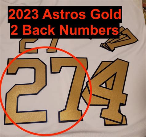 Two Back Numbers 2023 Gold Houston Astros Jersey Lettering Championship