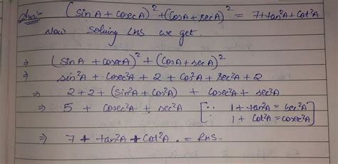 Prove SinA CosecA 2 CosA SecA 2 7 Tan 2A Cot 2A