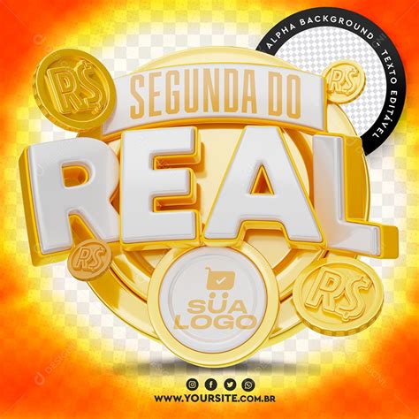 Selo 3D Para Composição Segunda Do Real PSD download Designi