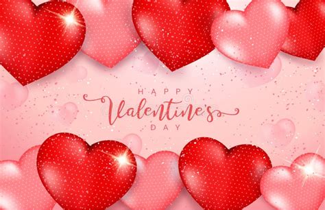 Happy Valentine`s Day Festive Background Vector Illustration With