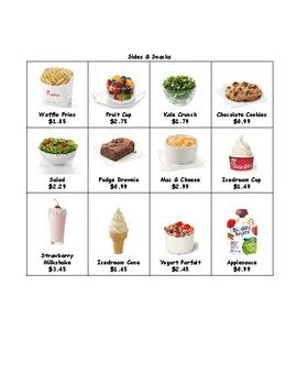 Chick Fil A Menu Math By Cbronsdon Curriculum Tpt