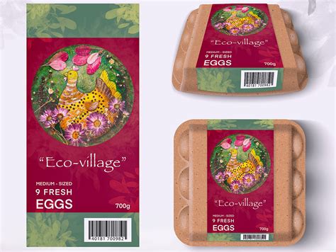 Egg packaging. Packaging design. Illustration on Behance