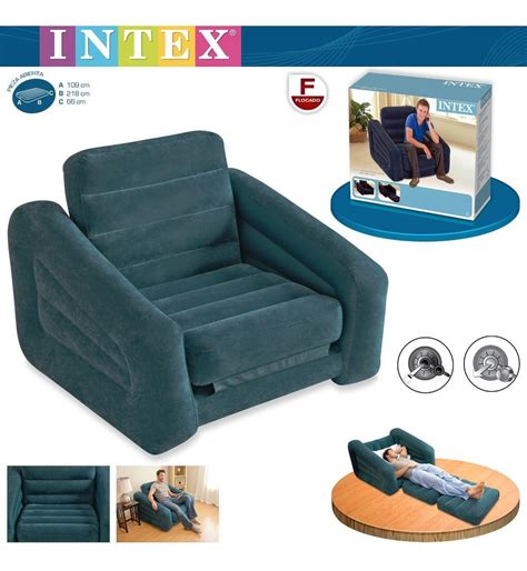 Poltrona Sofá Cama Colchão Inflável Intex Solteiro 68565 R 239 90