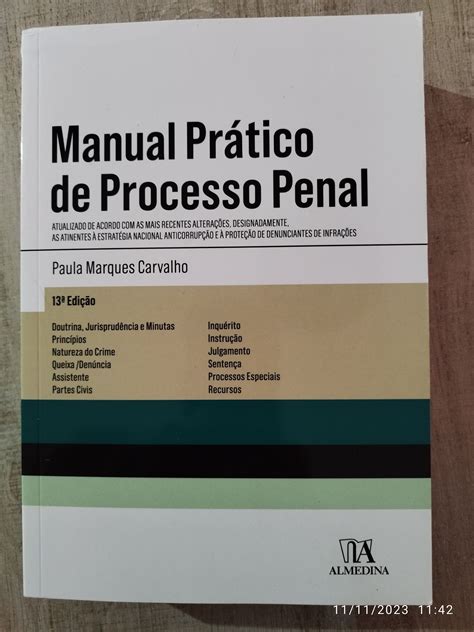 Manual Pr Tico De Processo Penal Edi O Santa Iria De Azoia S O