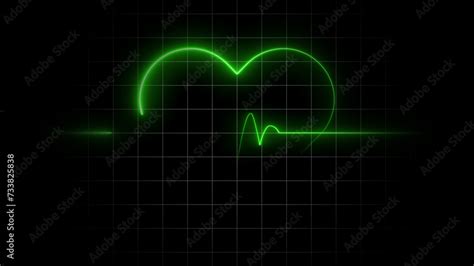 Neon Heartbeat On Black Isolated Background K Seamless Loop Animation