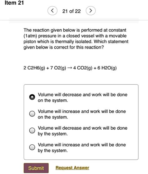 Solved Item Of The Reaction Given Below Is Performed At