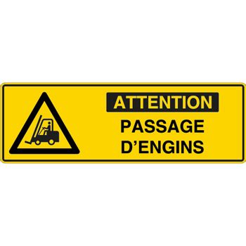 Panneau Pictogramme Attention Passage D Engins Virages