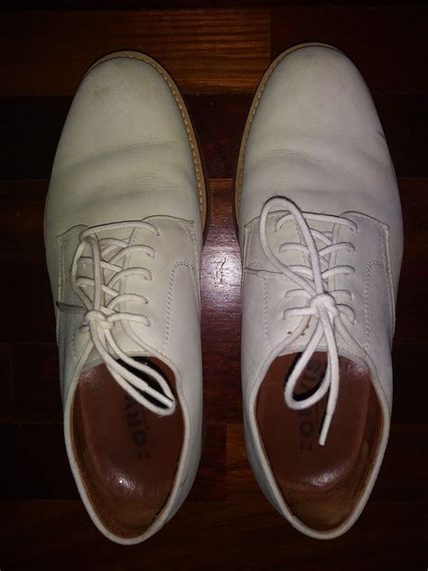 Orvis Mens White Suede Leather Buckskin Lace Up Oxford Shoes 75m Authentic Ebay