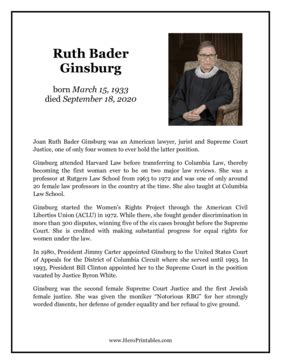 Ruth Bader Ginsburg Hero Biography