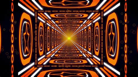 K Abstract Orange Neon Light Tunnel Led Motion Background Vj Loops