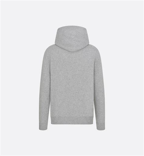 Christian Dior Couture Hooded Sweatshirt Gray Cashmere Jersey Dior