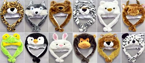 Plush Animal Hats For Kids And Adult Assorted Styles