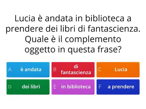 Il Complemento Oggetto Quiz