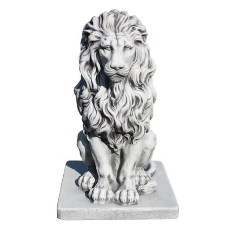 Lion En Statue De Pierre H 55 Cm