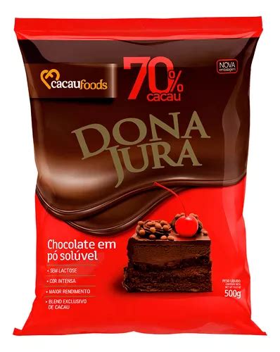 Chocolate Em Pó 70 Cacau 500g Dona Jura MercadoLivre