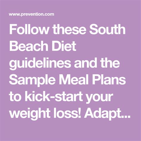 South Beach Diet 2 Week Eating Plan South Beach Diet South Beach Beach Meals