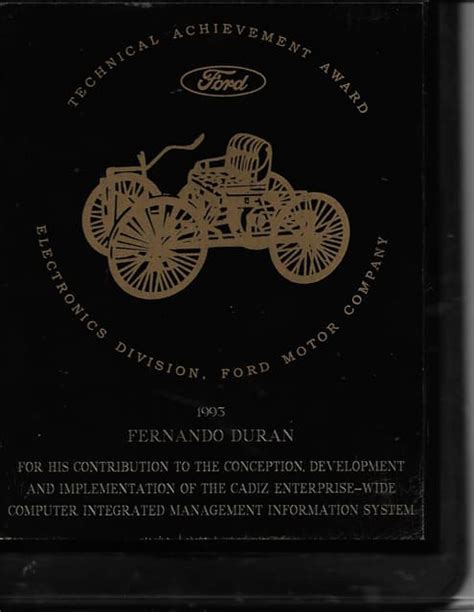 Fernando Duran Henry Ford Technology Award 1993 Pdf