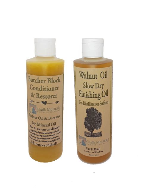 2 Pack 8oz Walnut Oil Finisher And 8oz Butcher Block Oil Conditioner Food Safe Great For Any