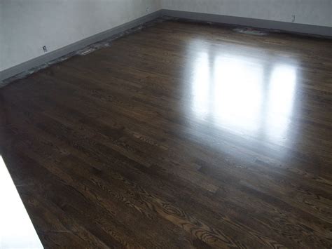 Red Oak Wood Floor Refinished With Duraseal Ebony Stain And Water