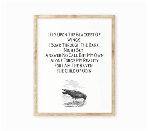 Norse Viking Poetry Child Of Odin Wall Art Print I Fly Upon Etsy