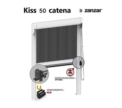 Zanzariera Kiss Catena Avvolgente Con Bottone Aggancio Magnetico