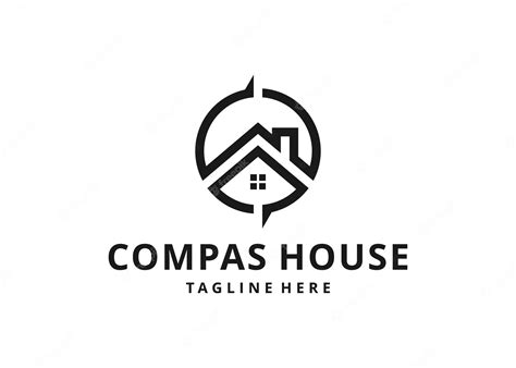 Premium Vector Compass And House Shape Modern And Simple Logo Design Illustration