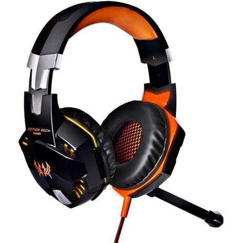 Casque De Jeu Kotion Each G Avec Microphone Et Led Pour Pc Gamer