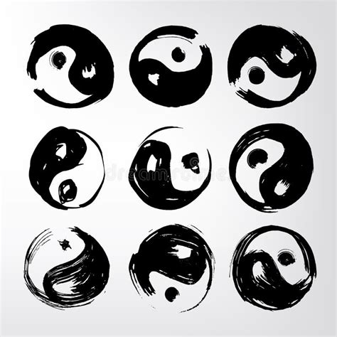 Brush Swirl Spiral Yin Yang Symbol Stock Vector Illustration Of