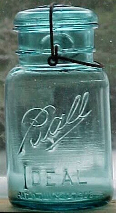 Patd July 14 1908 Ball Ideal Ball Blue Quart Fruit Jar Etsy