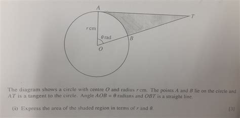 Solved The Diagram Shows A Circle With Centre O And Radius [geometry] Gauthmath