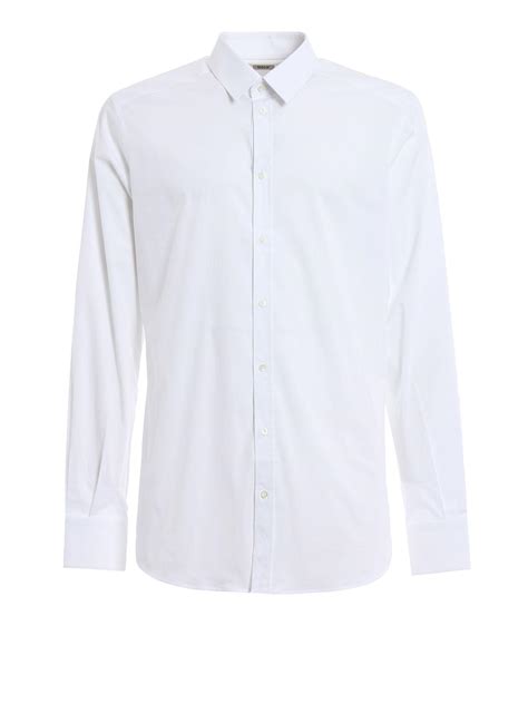 Dolce Gabbana Stretch Poplin Cotton Shirt In White For Men Lyst