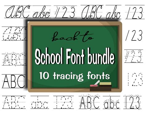 10 Tracing Font Bundle 5 Print 5 Cursive. Great for Classroom, Handwriting Practice Sheets, Name ...