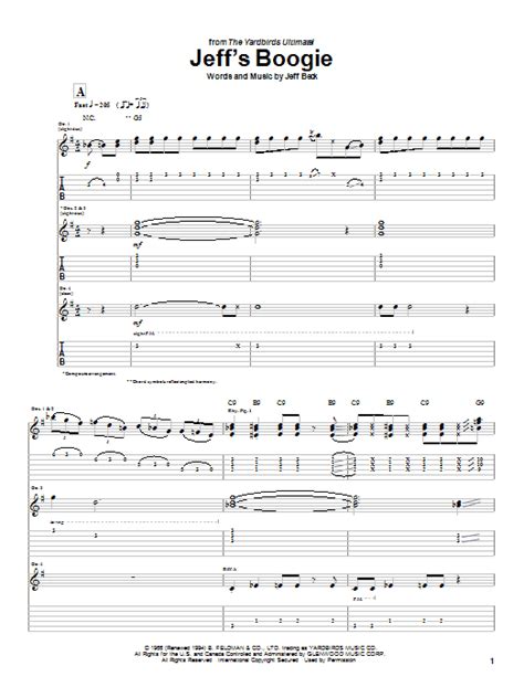 Jeff S Boogie By Jeff Beck Guitar Tab Guitar Instructor