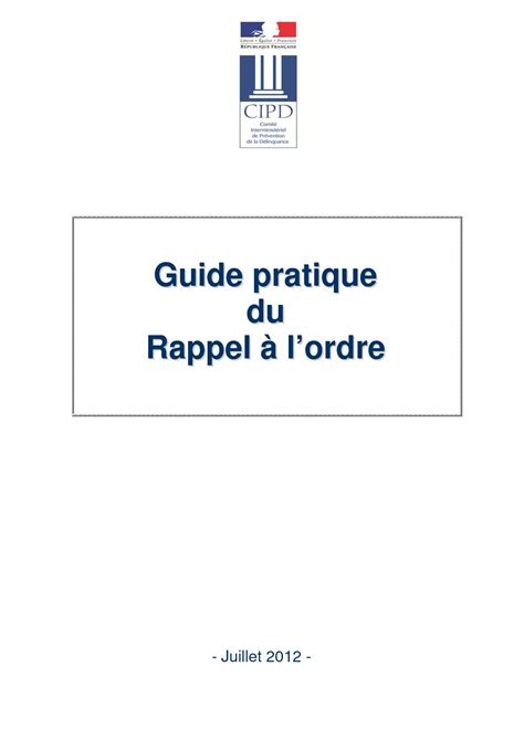 Calaméo Guide Pratique Rappel Ordre