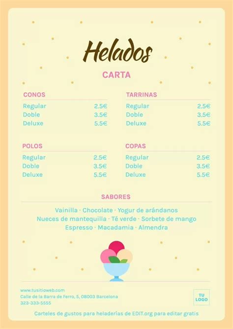 Carteles Para Venta De Helados Gratis Editables