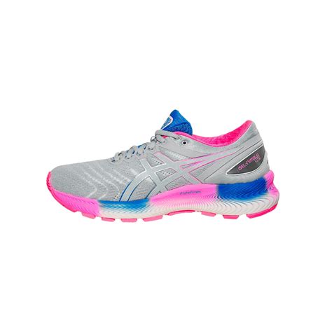 Asics Gel Nimbus Lite Womens Shoes Greypink 360° View Running Warehouse