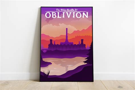 Oblivion Dusk Poster Print Skyrim The Elder Scrolls Video Game