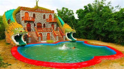 Building Mud Villa With Design Twin Dragon Water Slide To Apple