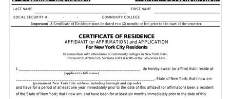 Certificate Of Residence Form Fill Out Printable PDF Forms Online