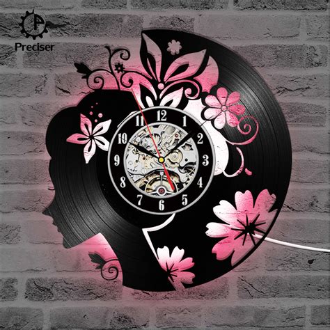 Flower Girl Exclusive Handmade CD Record Clock Vinyl Record Wall Clock