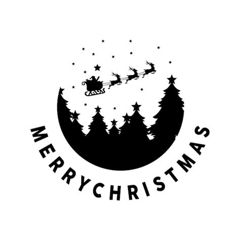 Premium Vector | Merry christmas silhouette vector illustration