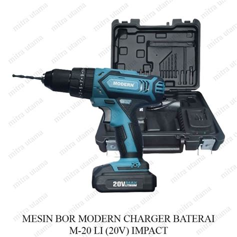 Jual Mesin Bor Baterai Modern M 20Li Impact Drill 20Volt Kayu Tembok