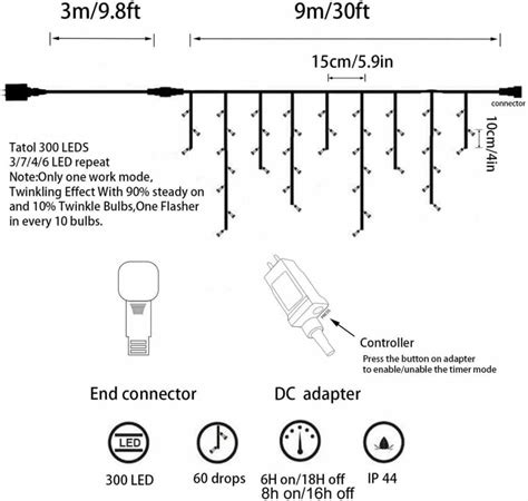 YASENN 300LED Icicle Lights Outdoor With Strobes Christmas Lights For