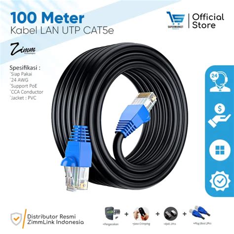 Kabel Lan Utp Cat E Indoor Cca Zimmlink Siap Pakai Meter Lazada