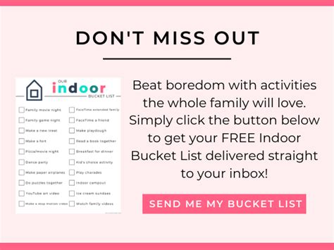 Indoor Bucket List 20 Super Simple Activities To Try At Home This